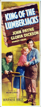 KING OF THE LUMBERJACKS (1940) 4901 Original Warner Brothers Insert Poster (14x36). Fine Plus Condition.