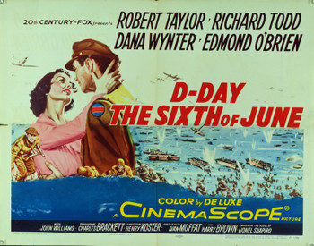 D-DAY THE SIXTH OF JUNE (1956) 8667 Original 20th Century-Fox Half Sheet Poster (22x28).  Folded. Fine plus condition.