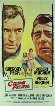 CAPE FEAR (1962) 10167 Original Universal Pictures Three Sheet Poster (41x81). Folded.  Fine Plus Condition.