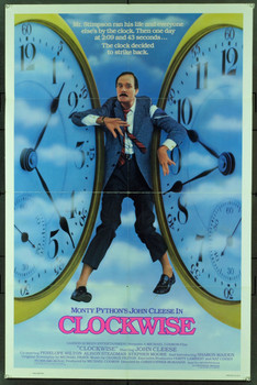 CLOCKWISE (1986) 11659 Original Universal Pictures One Sheet Poster (27x41).  Folded.  Fine Plus.