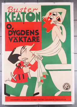 PASSIONATE PLUMBER, THE (1932) 16169  Movie Poster  Swedish Original  Buster Keaton  Edward Sedgwick   Art by Carl Gustav Berglow THE PASSIONATE PLUMBER Original Swedish Poster (28x35). Stone Lithograph. Good Condition.