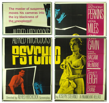 PSYCHO (1960) 16231 Original Paramount Pictures Six Sheet Poster (81x81).  Fine Plus.