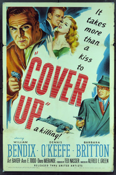 COVER-UP (1949) 16401 Original United Artists One sheet Poster (27x41).  Stone Lithograph. Folded. Fine Plus Condition.