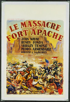 FORT APACHE (1948) 20358 Original Belgian Poster (14x22). Linen-Backed. Very Fine Plus.