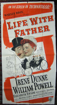LIFE WITH FATHER (1947) 13592 Original Warner Brothers Three Sheet Poster (41x81).  Folded.  Very Fine Condition.