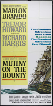 MUTINY ON THE BOUNTY (1962) 12804 Original MGM Three Sheet Poster (41x81).  Folded.  Very Fine.