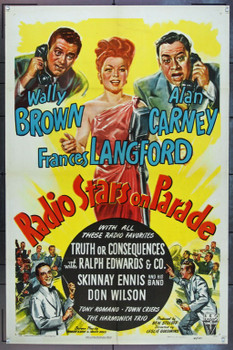RADIO STARS ON PARADE (1945) 13153 Movie Poster Frances Langford  Wally Brown  Alan Carney  Leslie Goodwins Original RKO One Sheet Poster (27x41).  Folded.  Very Fine.