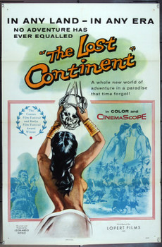 LOST CONTINENT (1955) 2918 Original Lopert Pictures 1957 Re-Release One Sheet Poster (27x41).  Folded.  Very Fine.