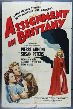 ASSIGNMENT IN BRITANNY (1943) 9353 Original MGM One Sheet Poster (27x41).  Folded.  Good Condition.