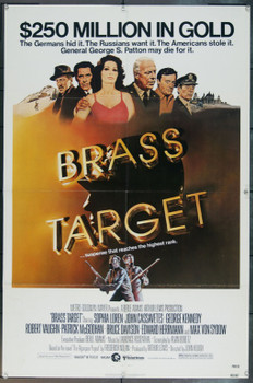 BRASS TARGET (1978) 11917  Movie Poster  (27x41) Folded  Sophia Loren  George Kennedy  Robert Vaughn  Max Von Sydow  John Cassavettes Original MGM One Sheet Poster.  27x41.  Folded.  Very Fine.