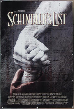 SCHINDLER'S LIST (1993) 22552 Original Universal One Sheet Poster.  Folded.  Very Fine.  Double Sided.