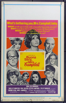 BUONA SERA, MRS. CAMPBELL (1969) 21839 Original United Artists Window Card (14x22). Very Fine.