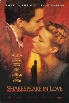SHAKESPEARE IN LOVE (1999) 19788 Original Universal Pictures One Sheet Poster (27x41). Rolled. Double-sided. Very Fine Plus Condition.