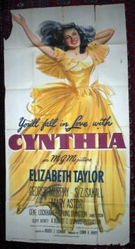 CYNTHIA (1947) 8058 Original MGM Three Sheet Poster (41x 81).  Unrestored.  Good Condition.