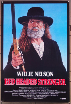 RED HEADED STRANGER (1986) 6822 Movie Poster  Rolled Never Folded  Willie Nelson  Bill Wittliff  Art by Robert Tanenbaum Panagea Films One Sheet Poster.   27x41.   Rolled.  Very Fine, Rolled