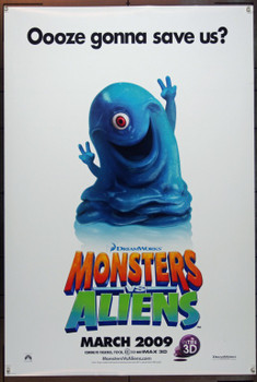 MONSTERS VS ALIENS (2009) 20653  Movie Poster (27x41) Rolled!  Rob Letterman  Conrad Vernon Original Dreamworks One Sheet Poster (27x40). Double Sided. Advance. Very Fine Plus.