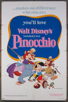 Original Pinocchio (1940) movie poster in VF+ condition for $1000