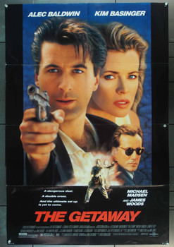 GETAWAY, THE (1994) 23094 Movie Poster  Alec Baldwin  Kim Basinger  Michael Madsen  Roger Donaldson Original Universal Pictures One Sheet Poster (27x41).  Folded.  Fine Plus