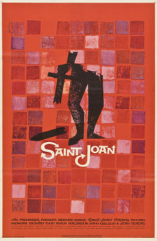 SAINT JOAN (1957) 19513 Original Movie Poster (27x41)  Saul Bass Artwork    Jean Seberg   Richard Widmark United Artists One-Sheet Poster (27x41)  Linen-Backed.  Very Fine Plus Condition