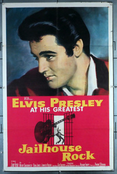 JAILHOUSE ROCK (1957) 23079 Movie Poster (27x41) Folded  Fine Condition  Elvis Presley  Judy Tyler  Richard Thorpe MGM Original One Sheet Poster (27x41) Folded U.S. One-Sheet Poster  Fine Condition