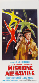 ALPHAVILLE, UNE 'ETRANGE AVENTURE A TAM (1965) 8027 Athos Films Italian Original Poster.    Locandina   13x27  Very Fine Plus