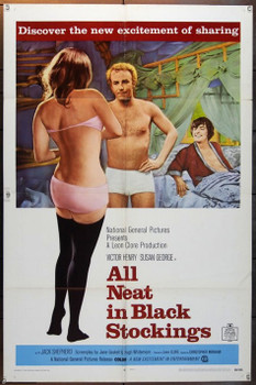 ALL NEAT IN BLACK STOCKINGS (1969) 24692 Anglo-Amalgamated Film Distributors One Sheet Poster(27x41).  Folded.   Very Good Condition
