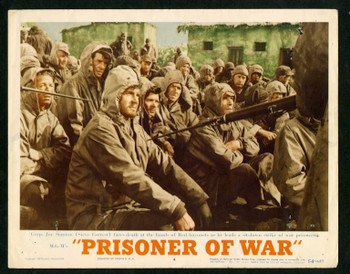 PRISONER OF WAR (1954) 2514  Movie Poster  11x14 Scene Lobby Card  Ronald Reagan  Steve Forest   Dewey Martin  Paul Stewart  Andrew Marton MGM Original Lobby Card  11x14  Good Condition  Theater Used