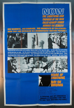 JOHN F KENNEDY: YEARS OF LIGHTNING, DAY OF DRUMS (1965) 8618 Embassy Pictures 40x60 Poster.  Folded.  Fine Condition.