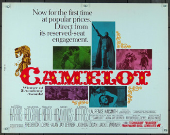 CAMELOT (1968) 833 Warner Brothers Original Half Sheet Poster   22x28  Rolled   Very Fine