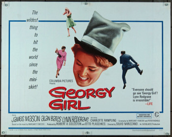 GEORGY GIRL (1966) 888 Original Columbia Pictures Half Sheet Poster (22x28).  Folded.  Very Fine.