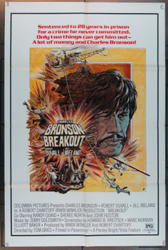 BREAKOUT (1975) 11539 Original Columbia Pictures Style B One Sheet Poster (27x41).  Folded.  Fine Plus Condition.