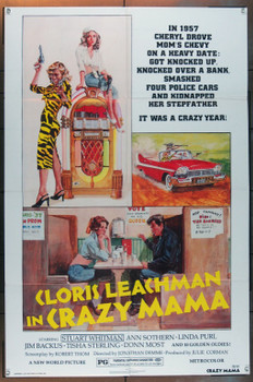 CRAZY MAMA (1975) 5091 Movie Poster  Jonathan Demme New World Pictures Original U.S. One Sheet Poster (27x41).  Folded.  Fine Plus Condition.