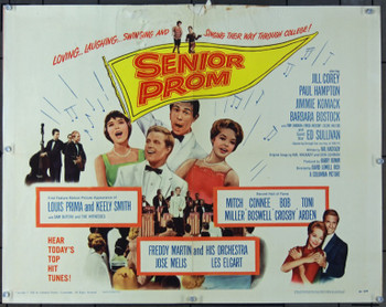 SENIOR PROM (1958) 7653 Original Columbia Pictures Half Sheet Poster (22x28).  Folded.  Fair To Good Condition.