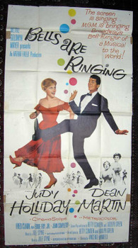 BELLS ARE RINGING (1960) 13232 MGM Three Sheet Poster  41X81 Folded  Very Good Condition