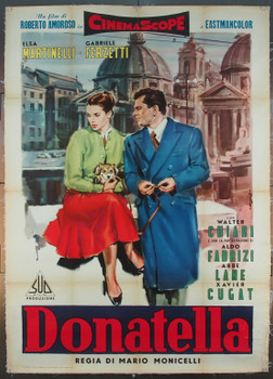 DONATELLA (1956) 14320 Original Sudefilm Italian 2-Foglio Poster (39x55).  Older Linen. Angelo Cesselon Art.  Very Good To Fine Condition.