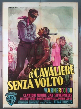 LONE RANGER, THE (1956) 25516 Italian Movie Poster  LInen-Backed  Art by Luigi Martinati Original Italian 2 Fogli Poster (55x79).  Folded.  Very Fine Condition.