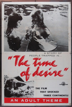 TIME OF DESIRE, THE (1957) 3724 Original Janus Films One Sheet Poster (27x41).  Folded.  Fine Plus Condition.