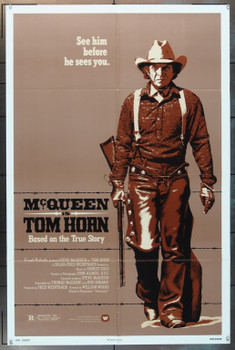 TOM HORN (1980) 16548  Movie Poster  (27x41)  Steve McQueen  Richard Farnsworth  Linda Evans  William Wiard   Bud Shrake   Art by John Alvin Original Warner Brothers One Sheet Poster (27x41).  Folded.  Very Fine.
