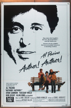 AUTHOR! AUTHOR! (1982) 2744  Original U.S. Movie Poster  Al Pacino  Dyan Cannon  Tuesday Weld  Donald Pleasence  Arthur Hiller Original 20th Century-Fox One Sheet Poster (27x41).  Folded.  Very Fine Condition.