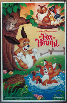 FOX AND THE HOUND, THE (1981) 25786 Movie Poster  Walt Disney Company Original One Sheet Poster  (27x41) Folded  Re-release of 1988.  Fine Condition