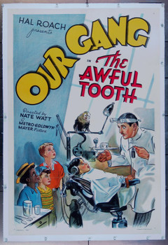 AWFUL TOOTH, THE (1938) 25819 MGM Original One Sheet Poster  27x41 Linen-backed  Very Fine Plus Condition