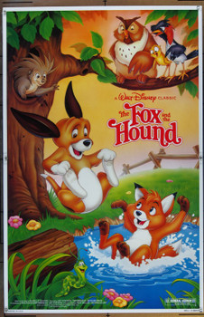 FOX AND THE HOUND, THE (1981) 1676  Animation Movie Poster  Art Stevens  Ted Berman  Richard Rich Walt Disney Company Original One Sheet Poster  27x41  Re-release of 1988.  Never Folded.  Very Good Condition