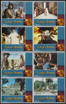 CLASH OF THE TITANS (1981) 10031 MGM/UA Original Lobby Cards  11x14  Complete Set of Eight Cards  Very Fine Plus Condition