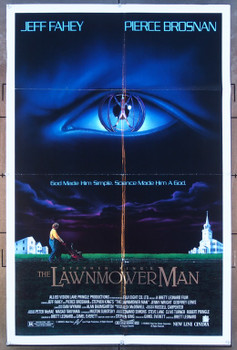 LAWNMOWER MAN, THE (1992) 11646  Movie Poster  Folded  Pierce Brosnan  Jeff Fahey  Jenny Wright   Brett Leonard Original New Line Cinema One Sheet Poster   27x41  Fine Condition