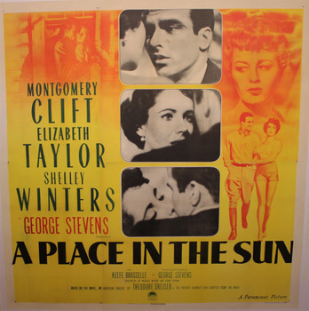 PLACE IN THE SUN, A (1951) 26284 Paramount Original Six Sheet Poster (81x81) Folded  Fine Condition