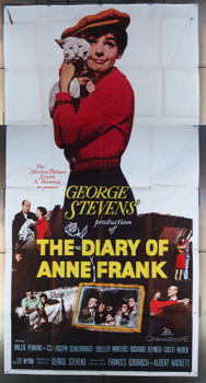 DIARY OF ANNE FRANK, THE (1959) 13579 Movie Poster 20th Century Fox Original Three Sheet Poster (41x81)  Folded  Very Good Average Used Condition