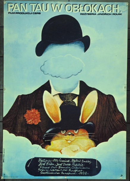 POPLACH V OBLACICH (1979) 22212 Original Polish Poster (29x38).  Ploza-Dolinski Artwork.  Unfolded.  Very Fine.