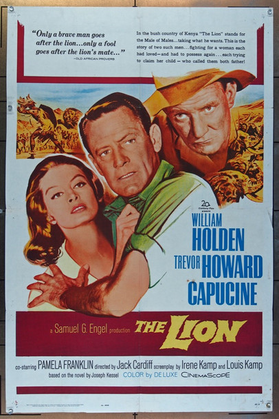 LION, THE (1963) 26101 20th Century Fox Original One-Sheet Poster (27x41) Folded.  Good Condition.  Average Used