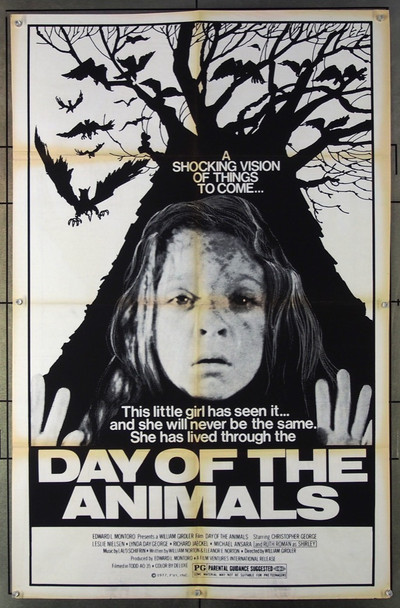 DAY OF THE ANIMALS (1977) 3602  Horror Movie Poster  Folded  27x41 One-Sheet  William Girdler Original U.S. One-Sheet Poster (27x41) Folded  Good to Very Good Condition