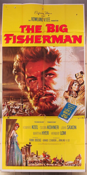 BIG FISHERMAN, THE (1959) 4529 Movie Poster  Howard Keel  Susan Kohner  John Saxon  James Griffith  Frank Borzage Centurion Pictures Original Three Sheet Poster (41x81) Folded  Good Condition, Average Used, Theater Used